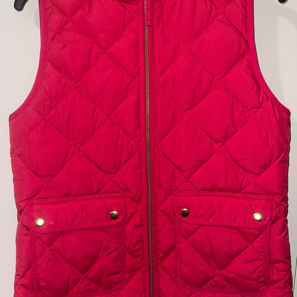 J. Crew Vibrant Pink Quilted Vest